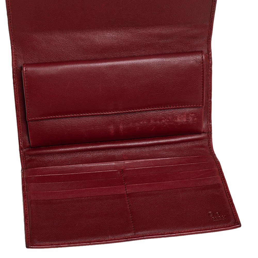 

Gucci Burgundy Guccissima Leather Continental Flap Wallet