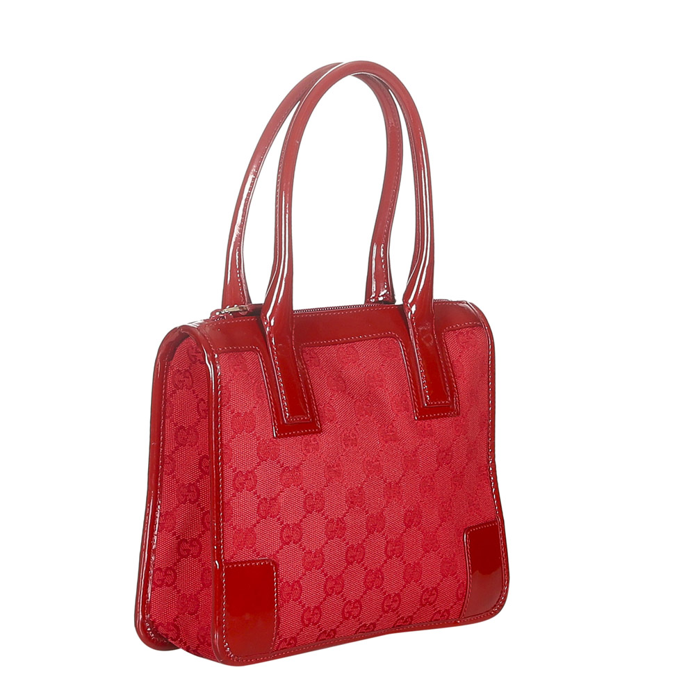 

Gucci Red GG Canvas PVC Tote Bag