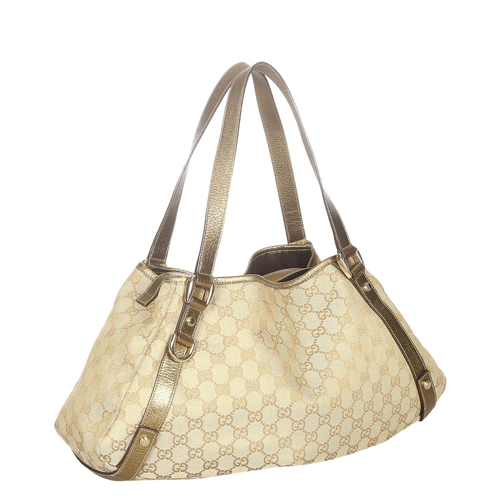 

Gucci Brown/Gold GG Canvas Pelham Shoulder Bag, Beige