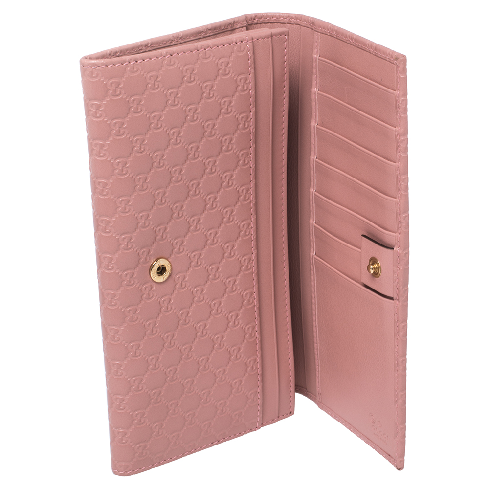 

Gucci Pink Microguccissima Leather Flap Continental Wallet