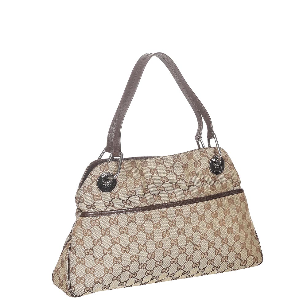 

Gucci Brown/Beige Canvas Fabric Eclipse Tote Bag