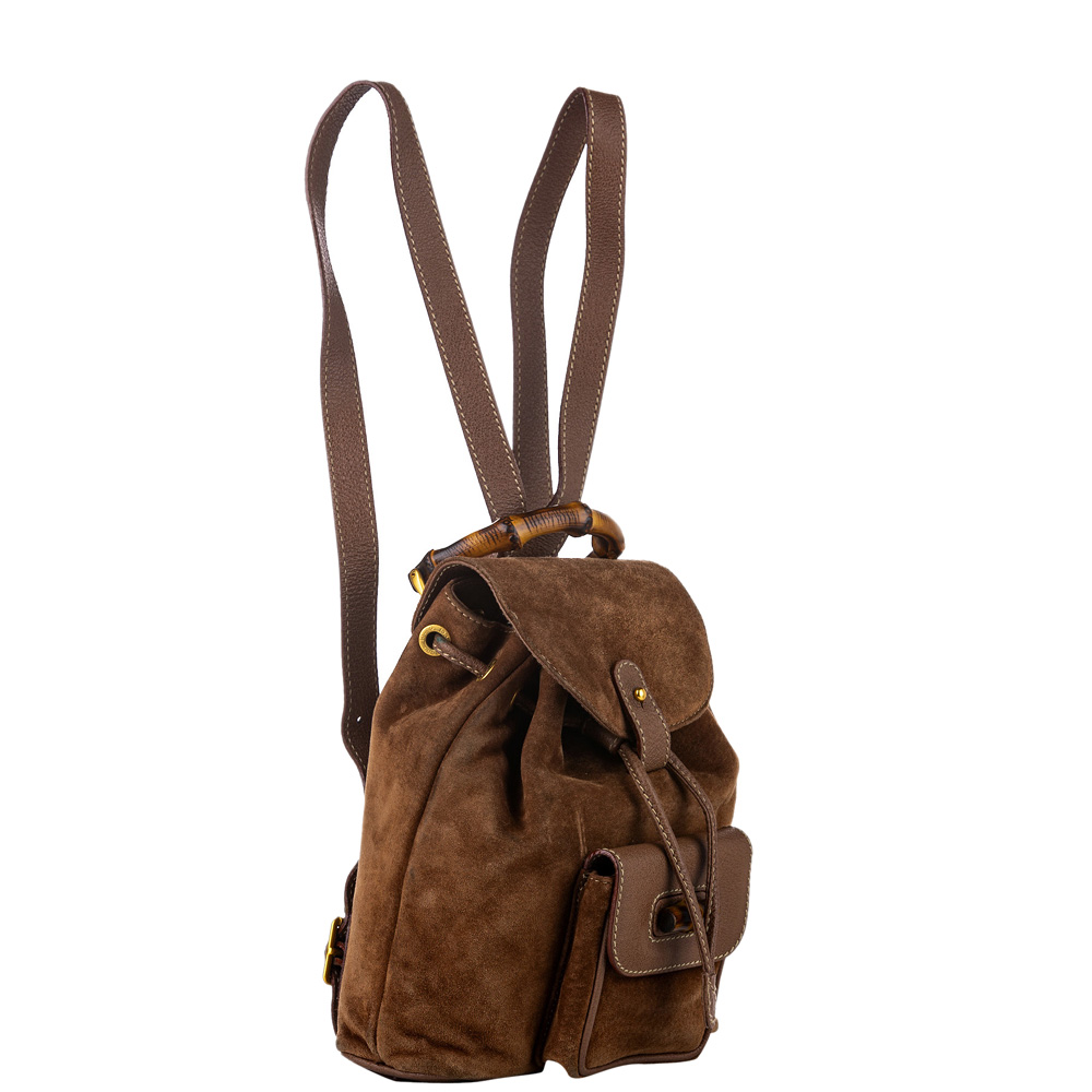 

Gucci Brown Suede and leather Bamboo Backpack
