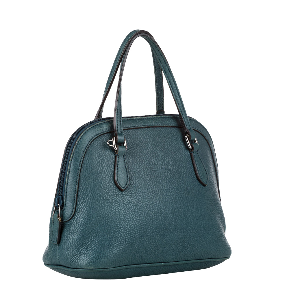 

Gucci Blue Leather Dome Satchel Bag