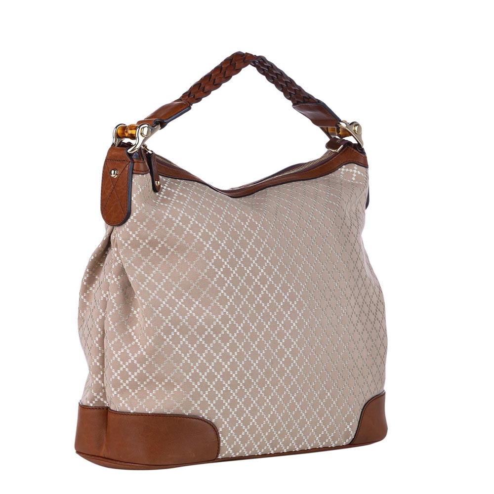 

Gucci Brown/Beige Diamante Canvas Eva Canvas Hobo Bag