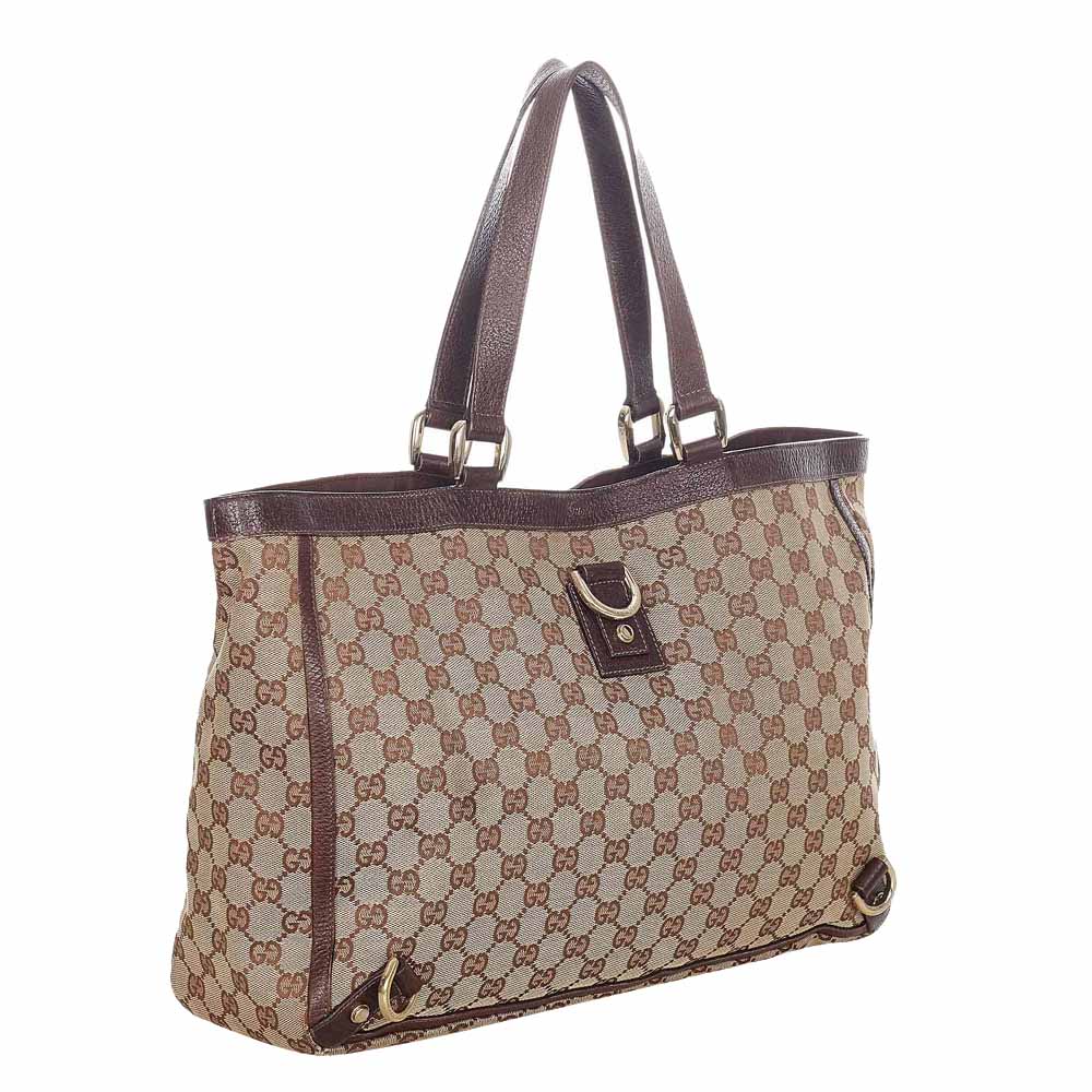

Gucci Brown GG Canvas Abbey D-Ring Tote Bag, Beige