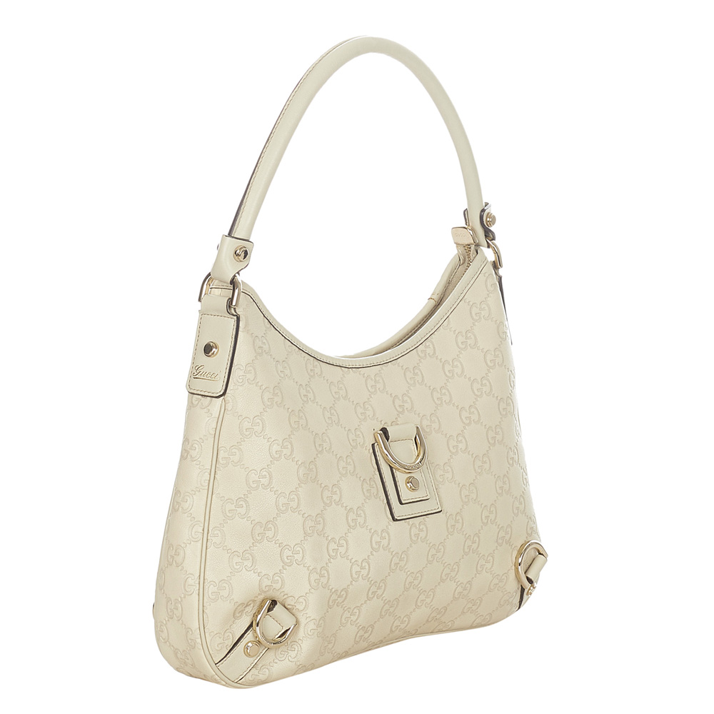 

Gucci White Guccissima Abbey Leather Shoulder Bag