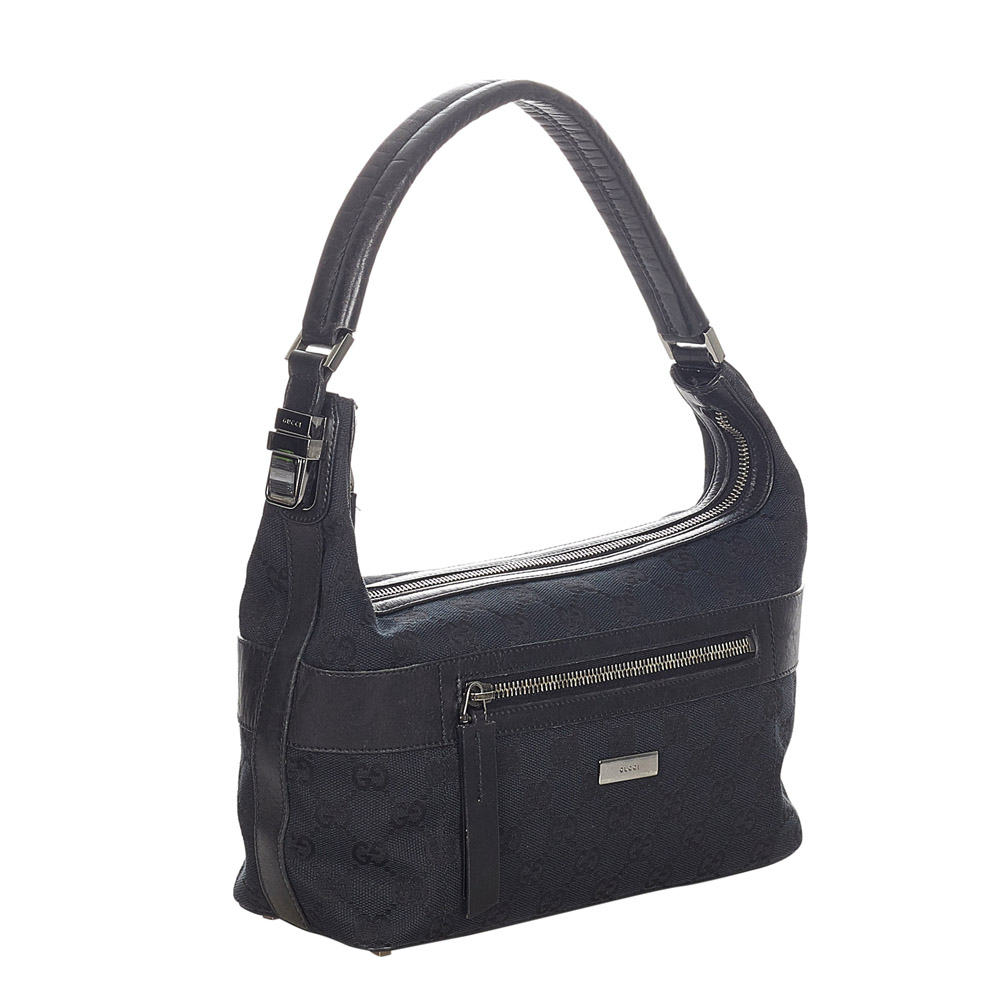 

Gucci Black GG Canvas Shoulder Bag