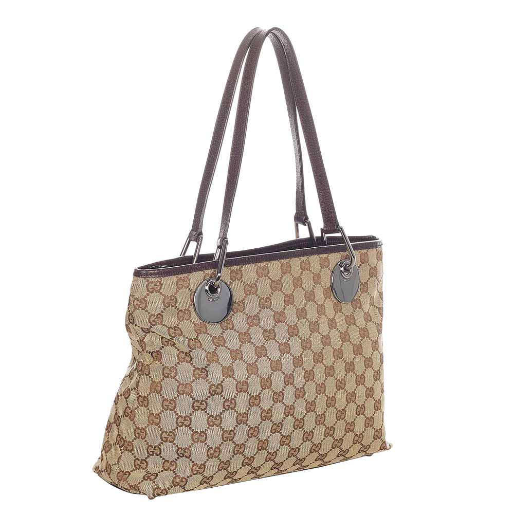 

Gucci Brown Canvas Fabric Eclipse Shoulder Bag, Beige