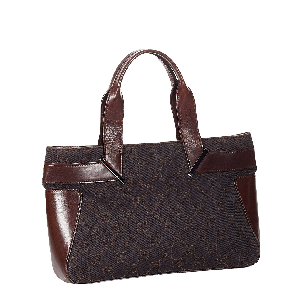 

Gucci Brown Canvas Fabric Top Handle Bag