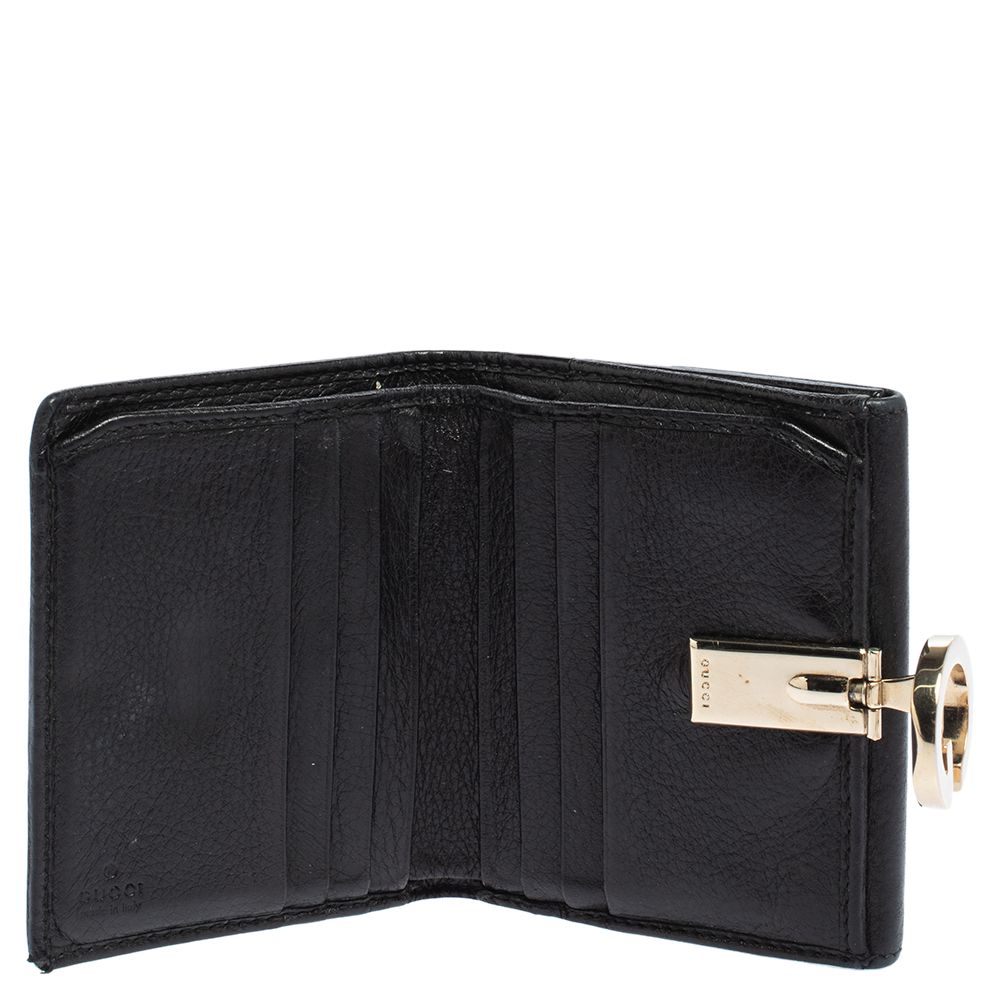 

Gucci Black Guccissima Leather Charlotte Compact Wallet