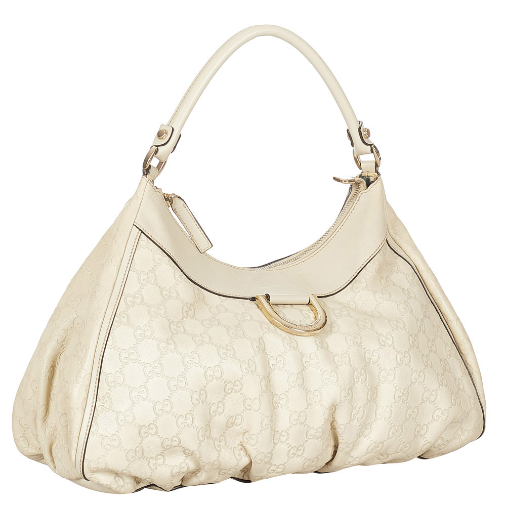 

Gucci White Calf Leather Abbey D-Ring Shoulder Bag