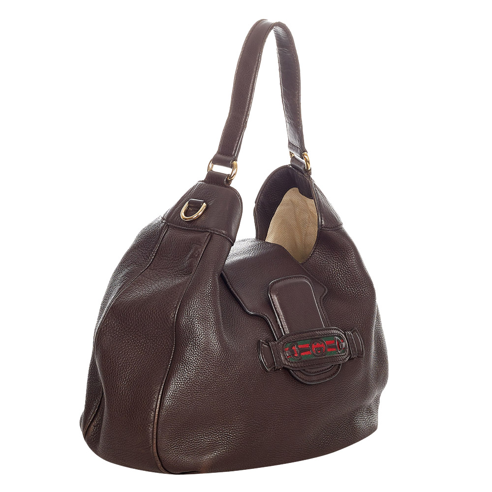 

Dressage Web Leather Satchel Bag, Brown