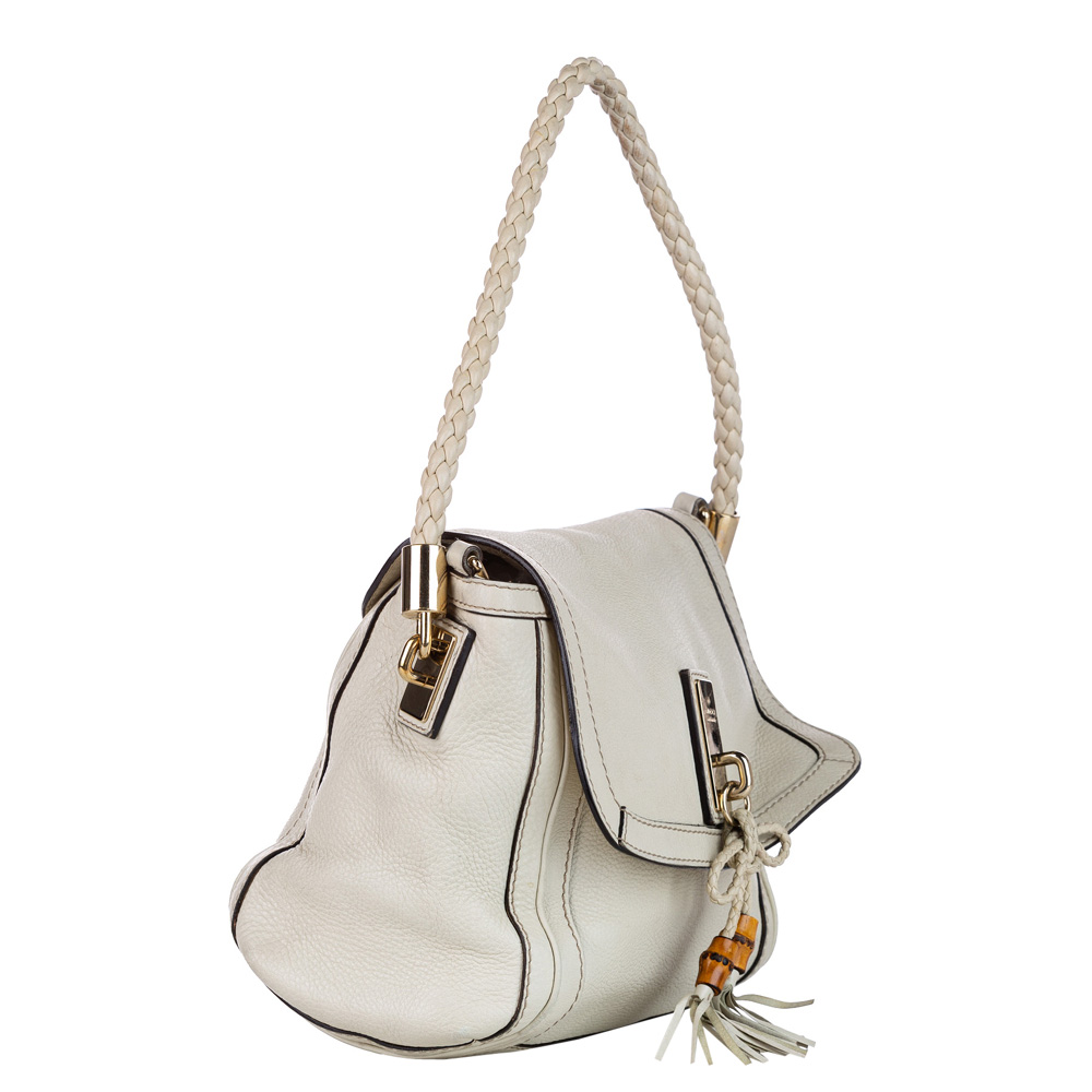 

Gucci White Leather Bella Bag