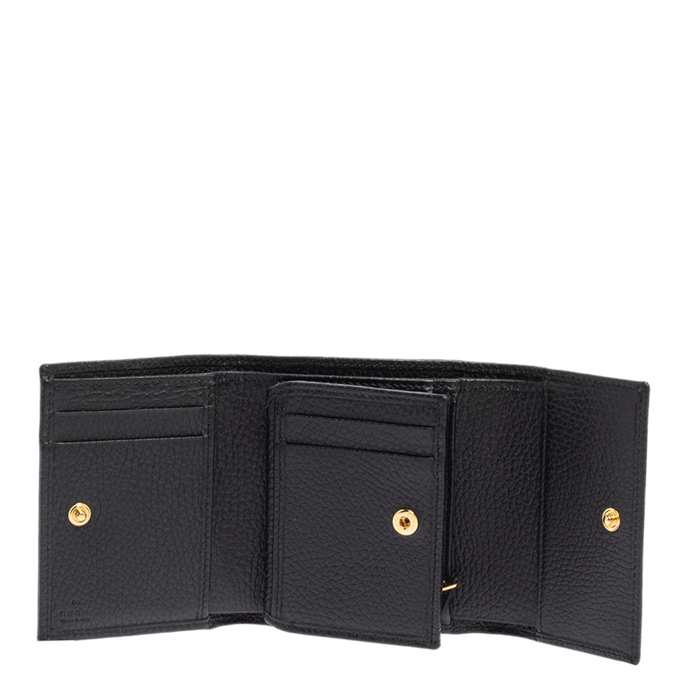 

Gucci Black Leather GG Marmont Wallet