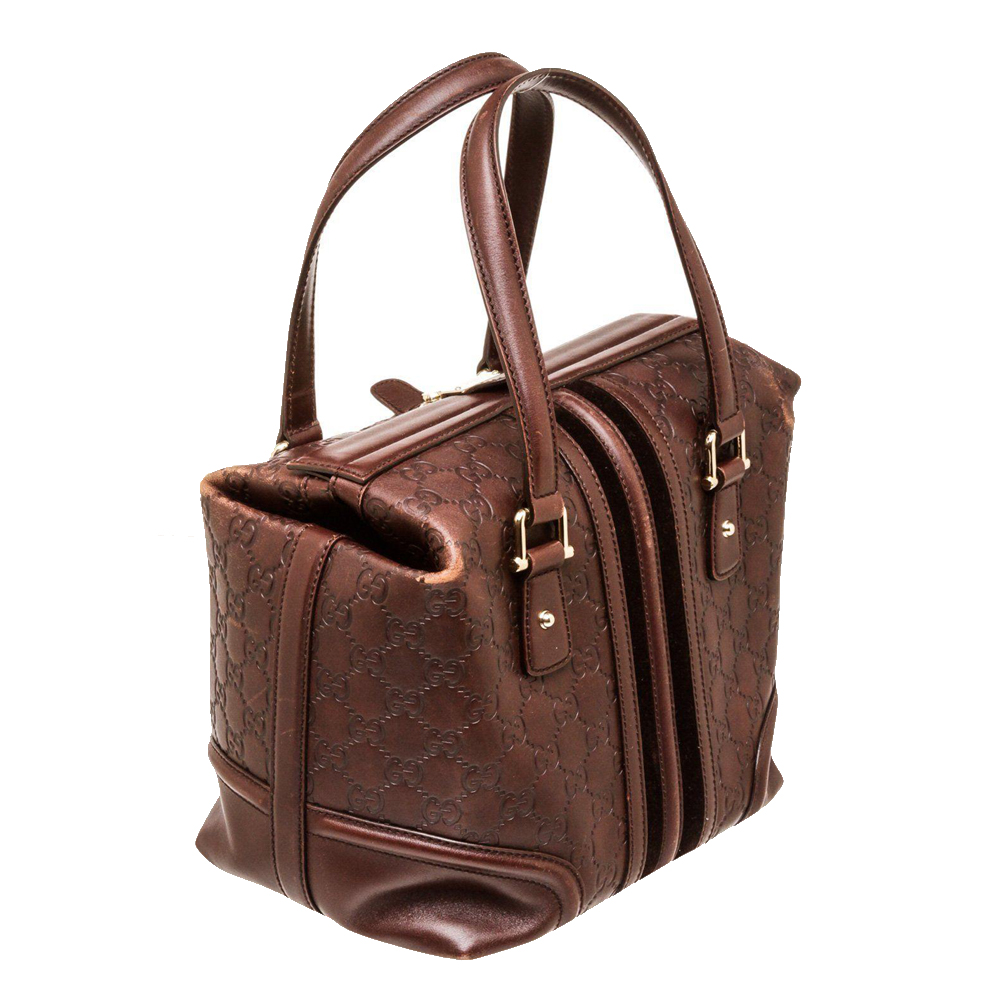 

Gucci Brown Guccissima Leather Treasure Boston Bag