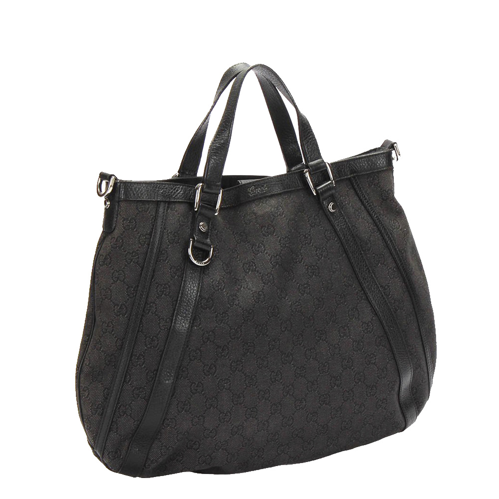 

Gucci Black Canvas Fabric Abbey Satchel