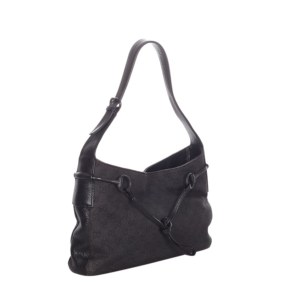 

Gucci Black Canvas Horsebit Shoulder Bag