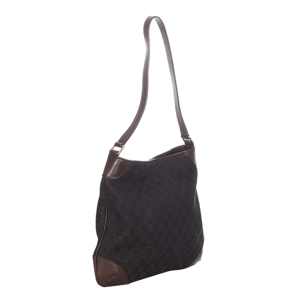

Gucci Black/Brown GG Canvas Fabric Shoulder Bag