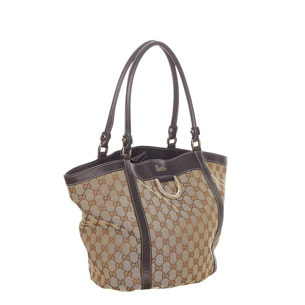 

Gucci Brown/Beige Canvas Abbey D-Ring Tote Bag
