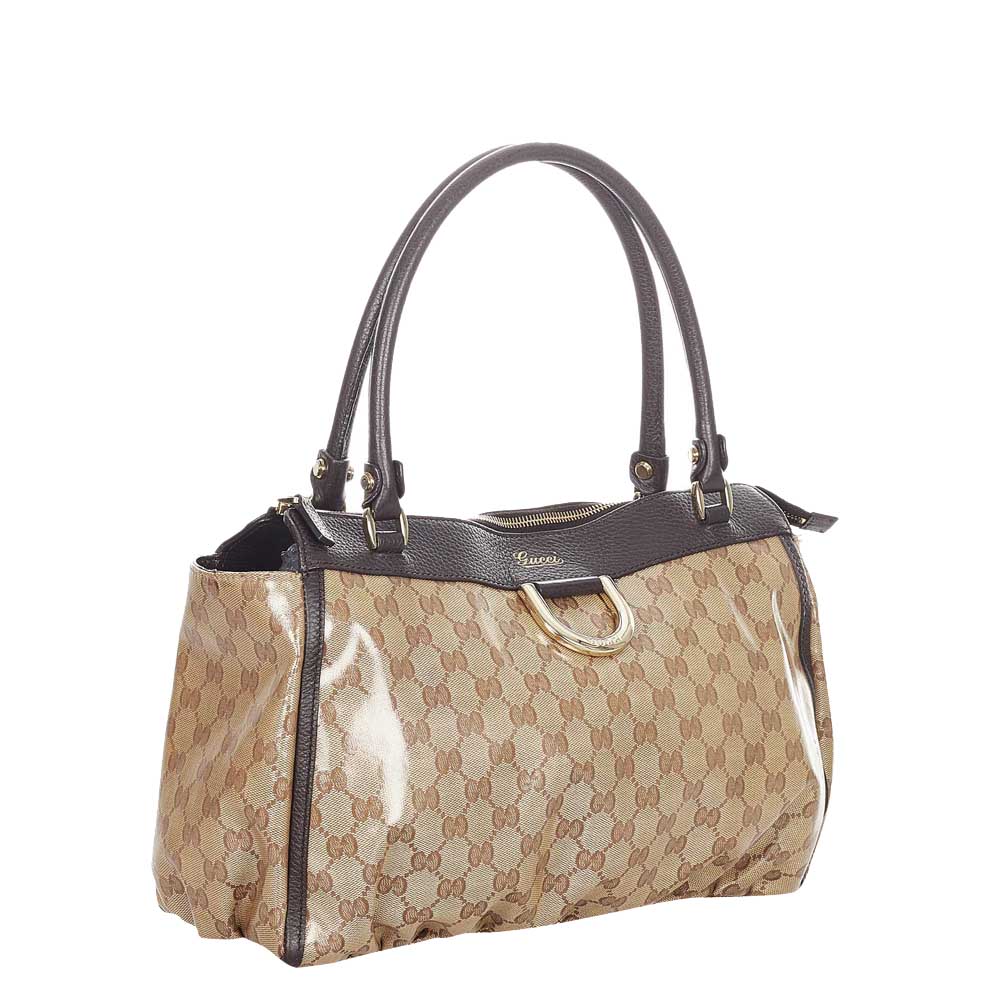 

Gucci Brown/Beige Vinyl Abbey D-Ring Tote Bag
