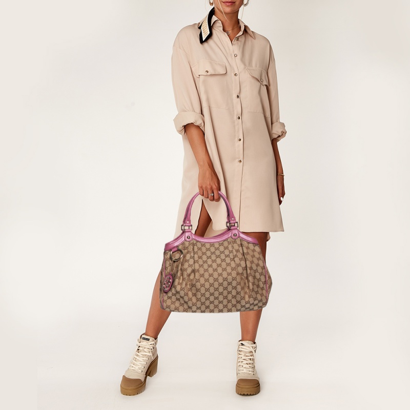 

Gucci Beige GG Canvas Medium Sukey Tote