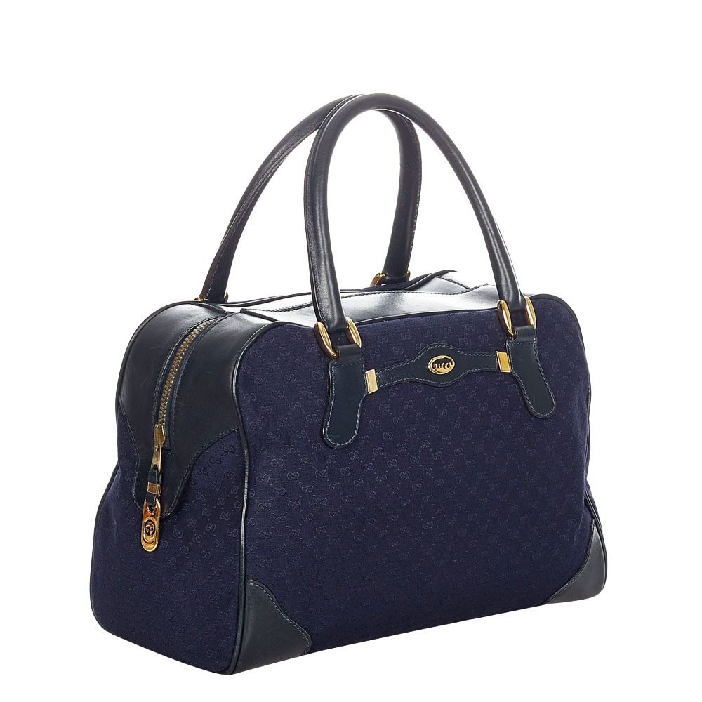 

Gucci Blue Canvas Micro GG Satchel