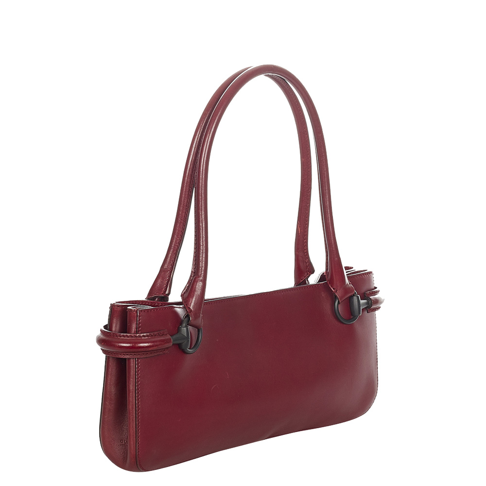 

Gucci Red Leather Horsebit Shoulder Bag
