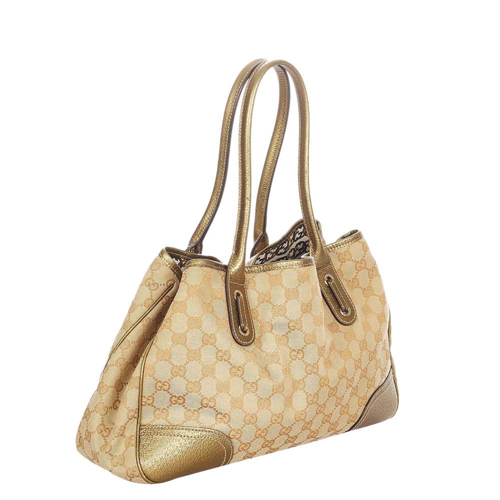 

Gucci Brown/Beige Canvas Fabric Princy Tote Bag