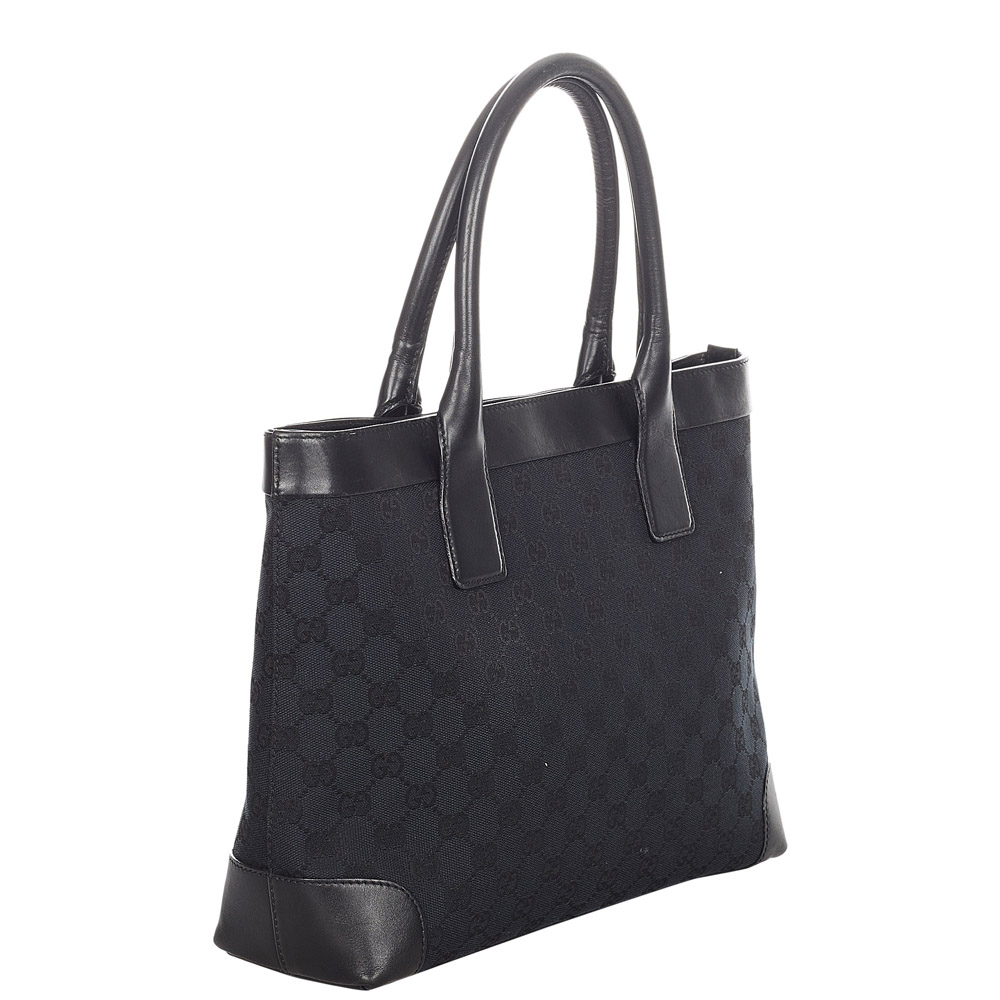 

Gucci Black GG Canvas Fabric Tote Bag