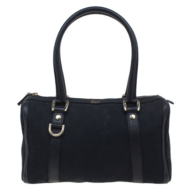 Pre Owned Gucci Black Monogram Small Abbey Boston