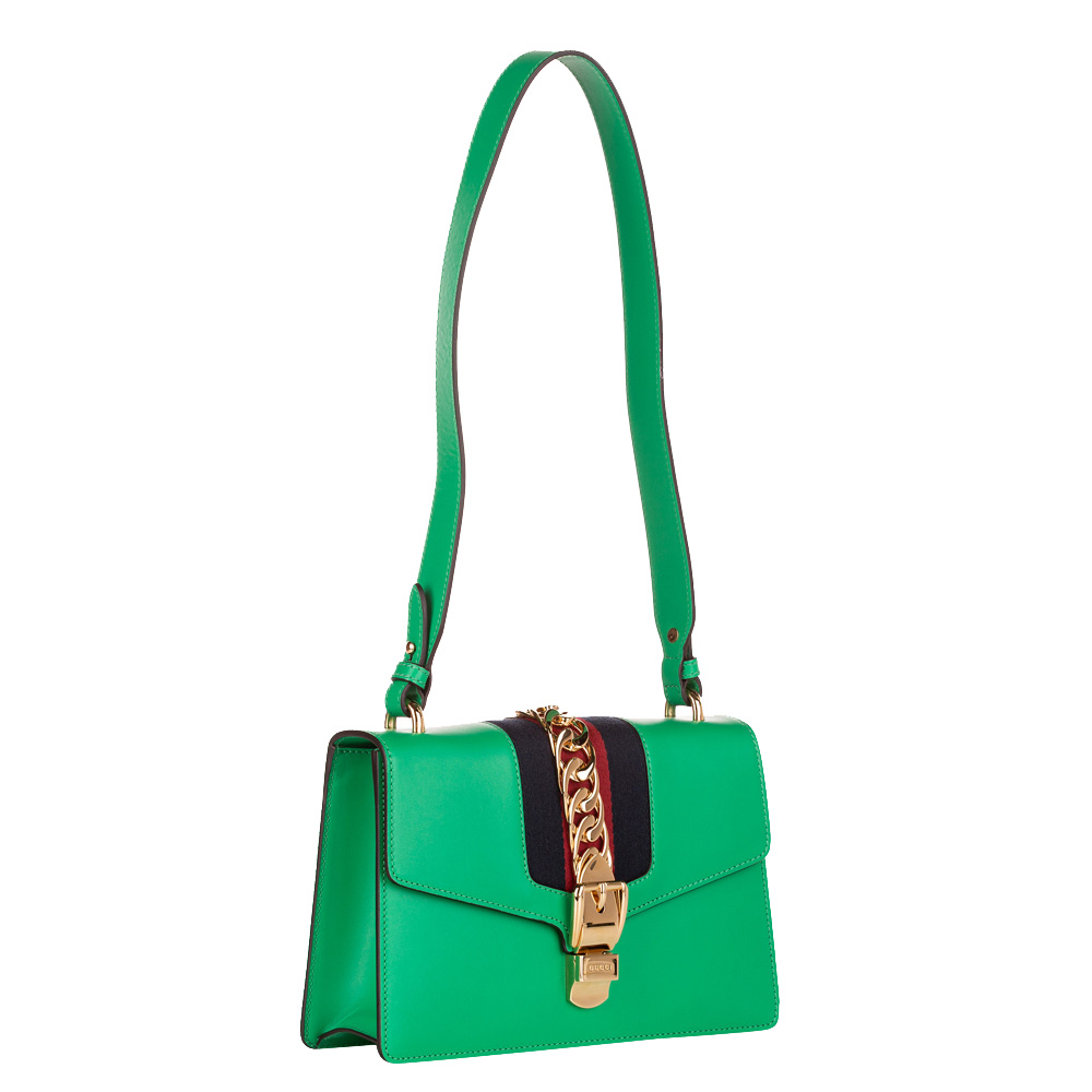 

Gucci Green Calf Leather Sylvie Shoulder Bag