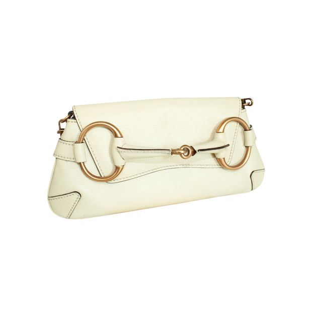 

Gucci Beige Leather Horsebit Clutch Bag