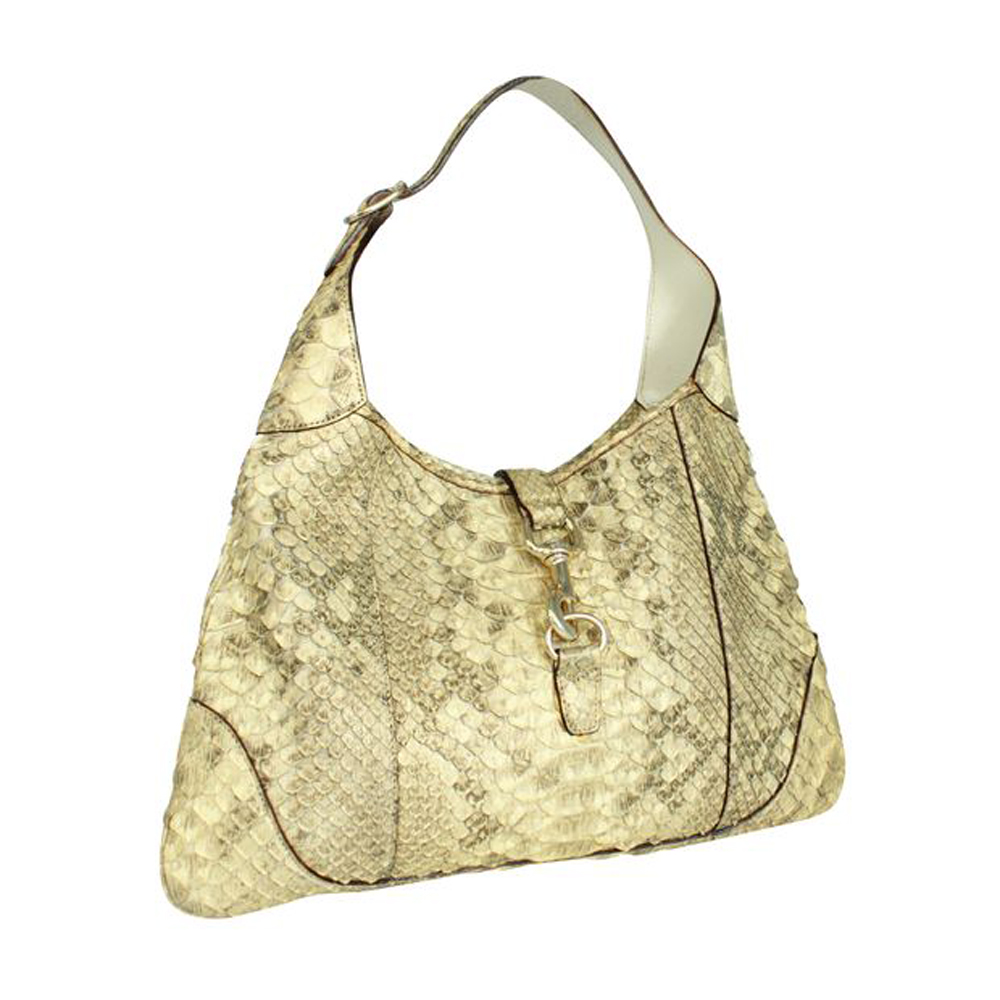 

Gucci Beige Python Jackie O Medium Hobo Bag