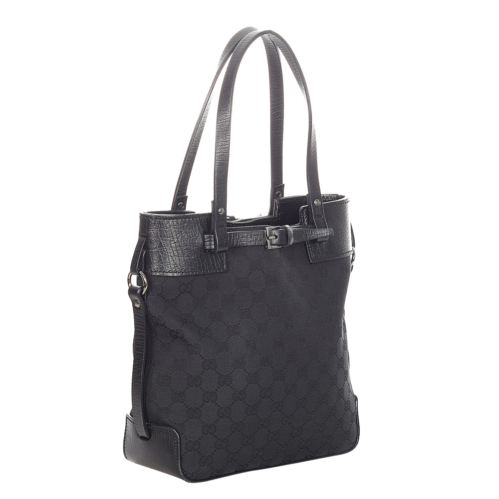

Gucci Black Canvas Fabric Tote Bag