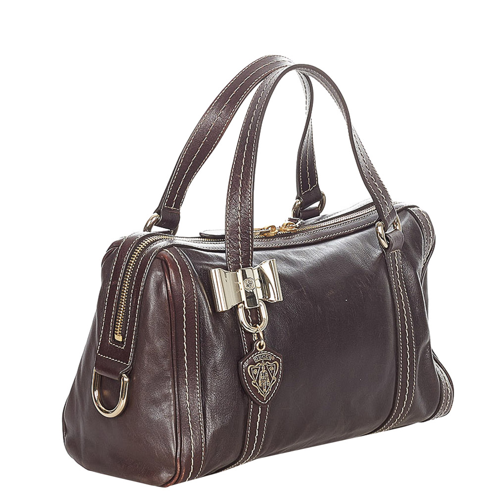

Gucci Brown Leather Duchessa Boston Bag