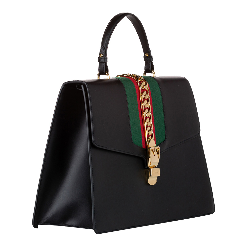 

Gucci Black Leather Sylvie Satchel