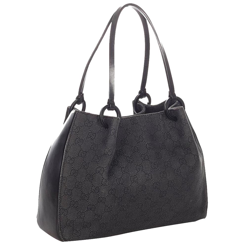 

Gucci Black GG Canvas Fabric Tote Bag
