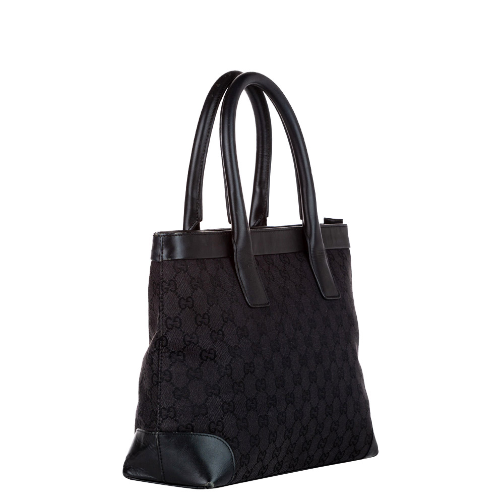 

Gucci Black GG Canvas Tote Bag