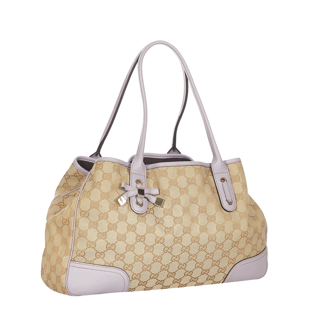 

Gucci Brown/Beige Canvas Fabric Princy Tote Bag