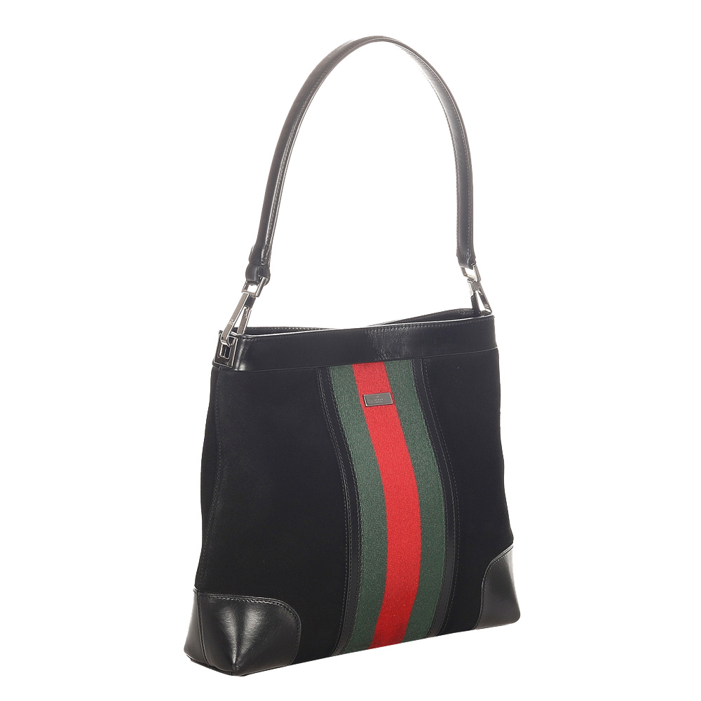 

Gucci Black Leather Suede Shoulder Bag