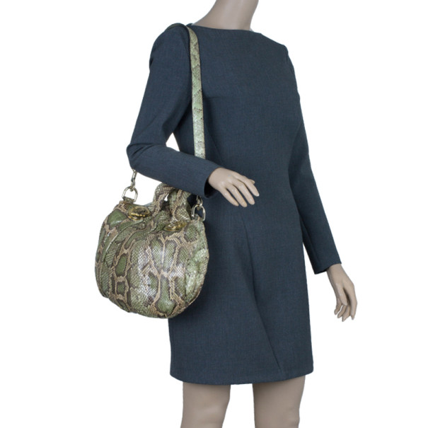 

Gucci Python Hysteria Satchel, Brown