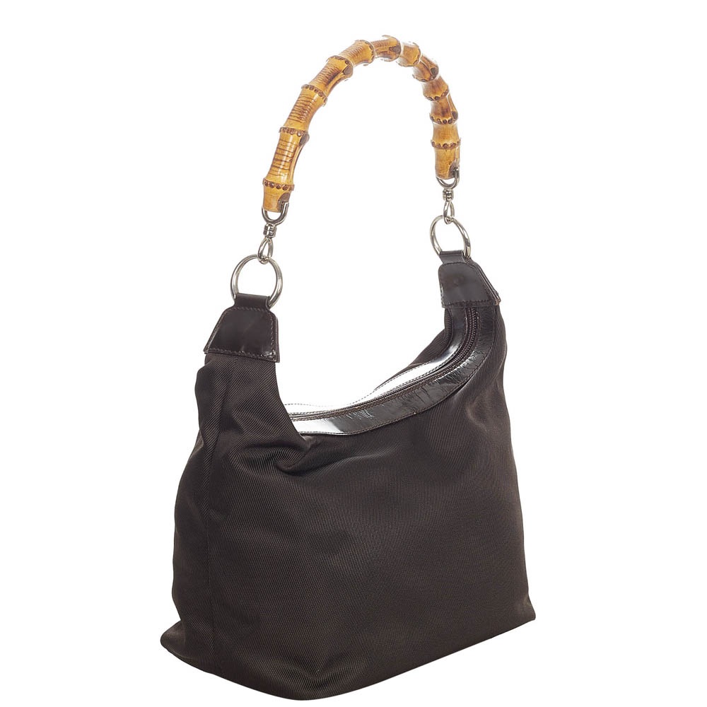 

Gucci Brown Nylon Bamboo Shoulder Bag
