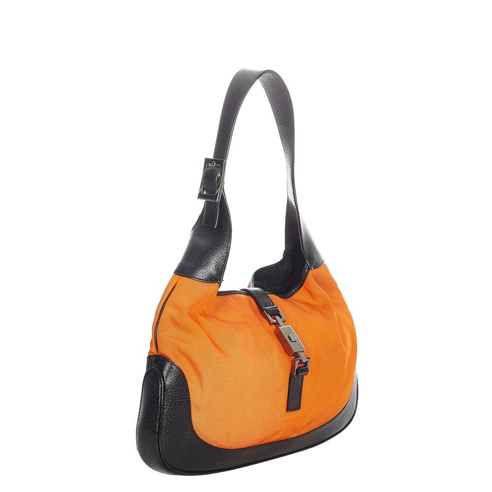 

Gucci Orange/Black Nylon Jackie Hobo Bag
