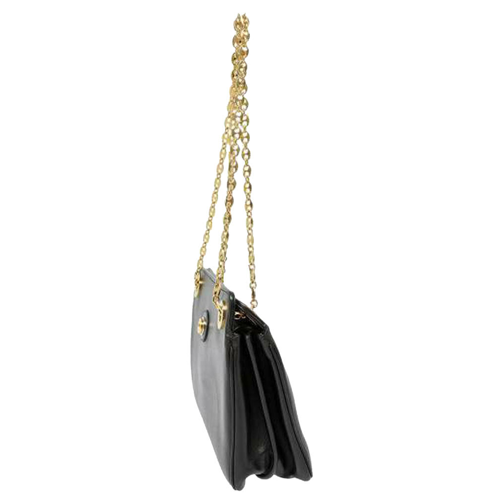 

Gucci Black Leather Marina Shoulder Bag