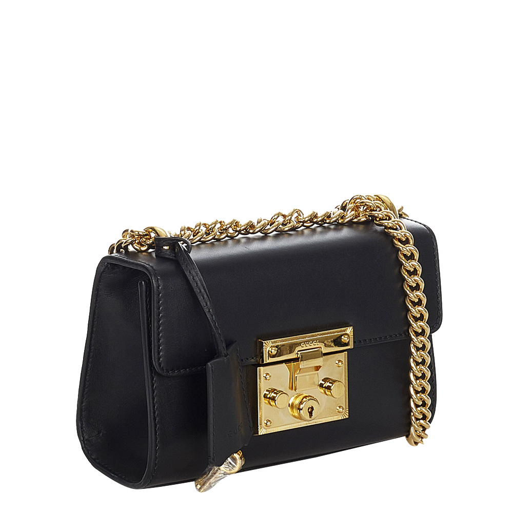 

Gucci Black Leather  Padlock Shoulder Bag