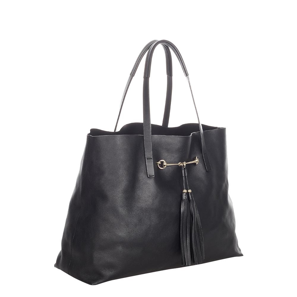 

Gucci Black Leather Horsebit Tote Bag