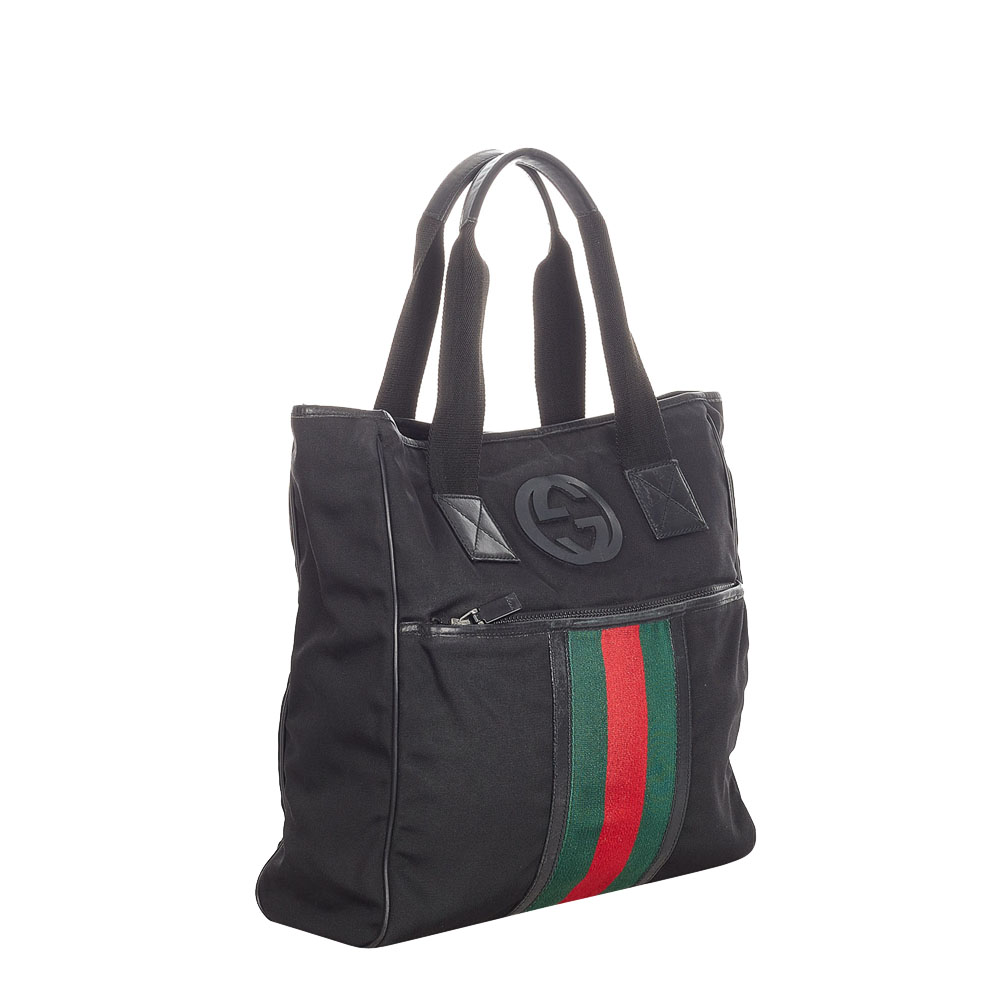 

Gucci Black Nylon Web Tote Bag