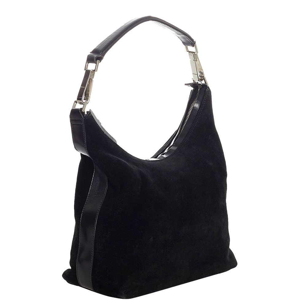

Gucci Black Suede and Leather Shoulder Bag