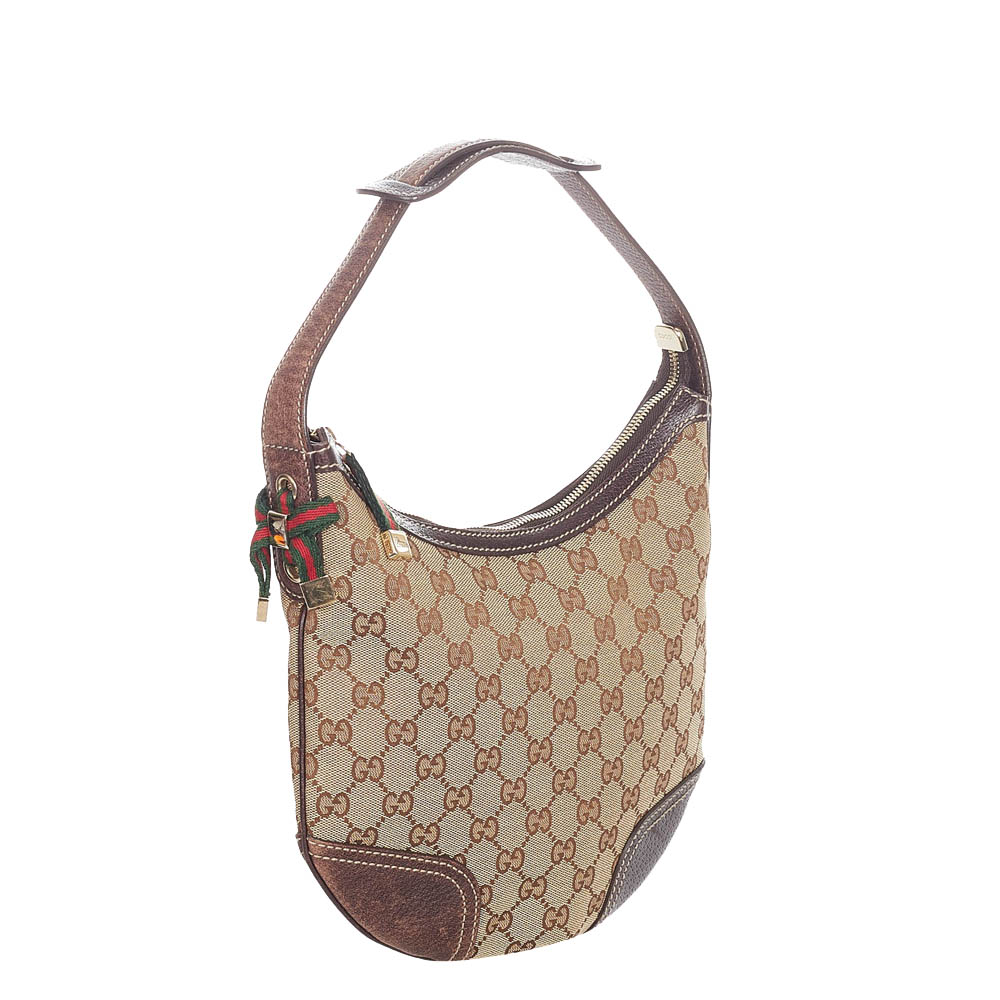 

Gucci Beige/Brown GG Canvas Princy Hobo Bag