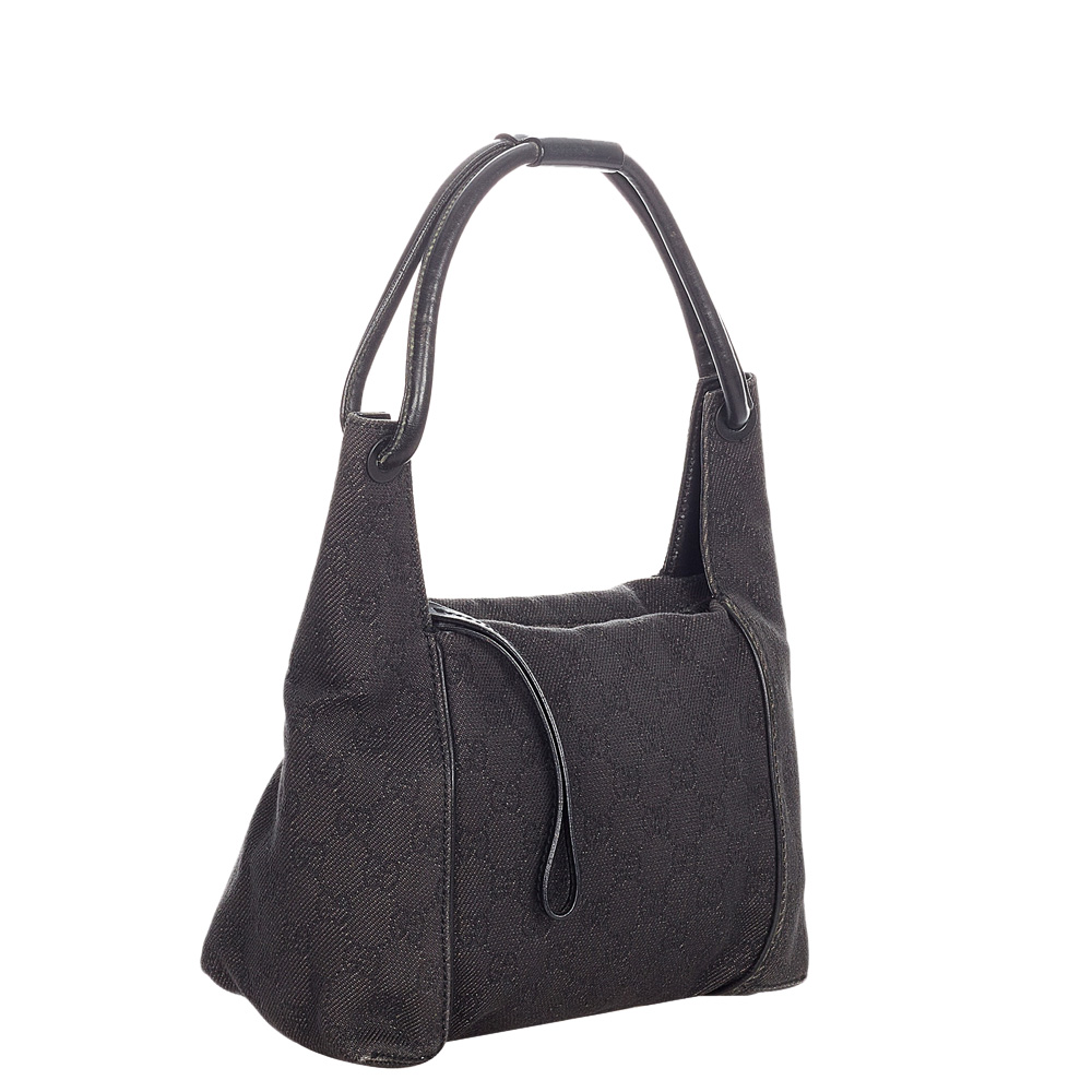 

Gucci Black GG Canvas Fabric Shoulder Bag